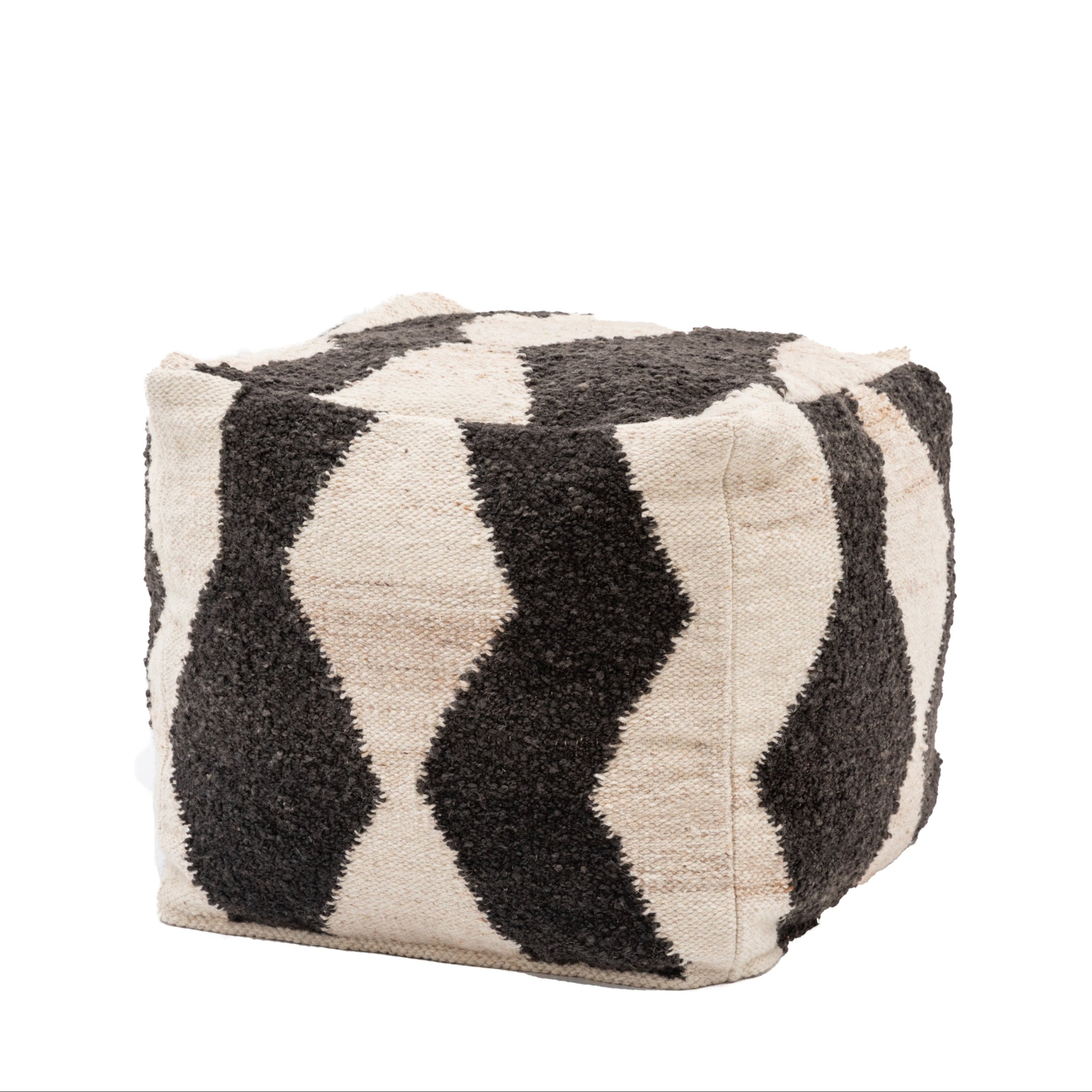 Brando Monochrome Zigzag Square Pouffe